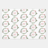 Merry kerst - Gepersonaliseerde Holiday Greenery Inpakpapier Vel (Voorkant 2)