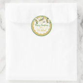 Merry kerst - Gepersonaliseerde Poinsettia Sticker (Tas)