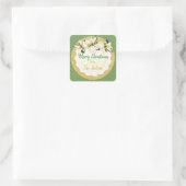 Merry kerst - Gepersonaliseerde Poinsettia Sticker (Tas)