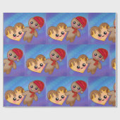 Merry kerst Ginger Breadman Heart Cookie Cadeaupapier (Vlak)