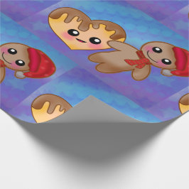 Merry kerst Ginger Breadman Heart Cookie Cadeaupapier