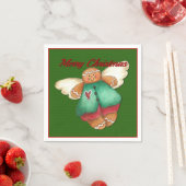 Merry kerst Gingerbrood Angel Green Napkins Servetten (Insitu)