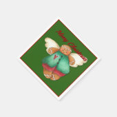 Merry kerst Gingerbrood Angel Green Napkins Servetten (Hoek)