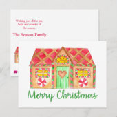 Merry kerst Gingerbrood Briefkaart (Voorkant / Achterkant)