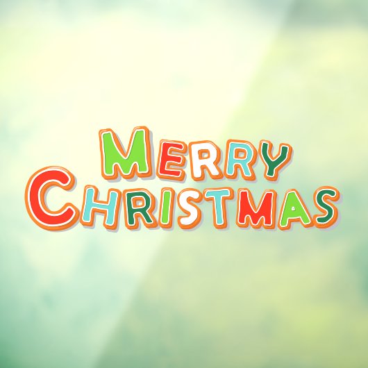 Merry kerst Gingerbrood Cookie Font Bakery Raamsticker (Vel 3)