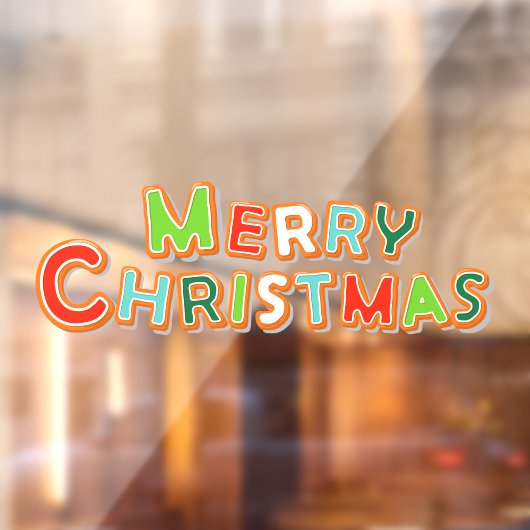 Merry kerst Gingerbrood Cookie Font Bakery Raamsticker (Vel 2)