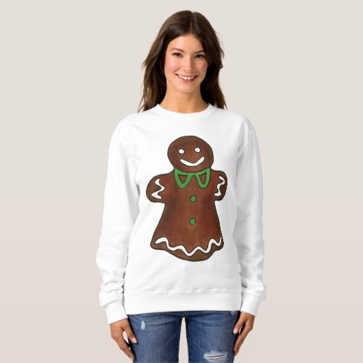 Merry kerst Gingerbrood Cookie Ugly Sweater (Voorkant volledig)