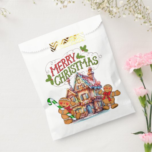 Merry kerst Gingerbrood House Bedankzakje (Gezegeld)