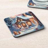 Merry kerst Gingerbrood House Bier Onderzetter (Linkerzijde)