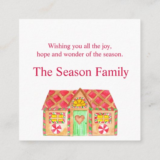 Merry kerst Gingerbrood house Informatiekaartje (Achterkant)