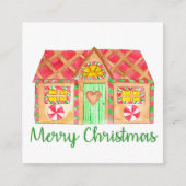 Merry kerst Gingerbrood house Informatiekaartje (Voorkant)