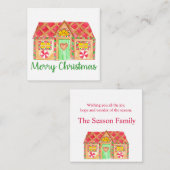 Merry kerst Gingerbrood house Informatiekaartje (Voorkant / Achterkant)