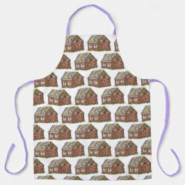 Merry kerst Gingerbrood House Prettige feestdagen Schort