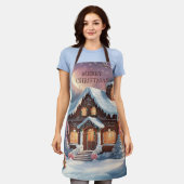 Merry kerst Gingerbrood House Schort (Gedragen)