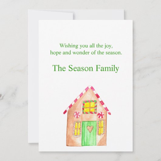 Merry kerst Gingerbrood Kaart (Achterkant)