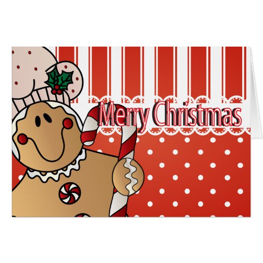 Merry kerst Gingerbrood Man (Voorkant Horizontaal)