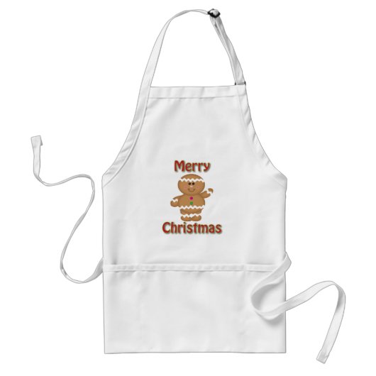 Merry kerst Gingerbrood Man Apron Standaard Schort (Voorkant)