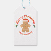 Merry kerst Gingerbrood Man Cadeaulabel (Voorkant)