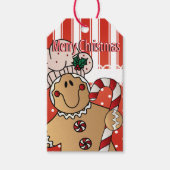 Merry kerst Gingerbrood Man Cadeaulabel (Voorkant)