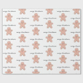 Merry kerst Gingerbrood Man Cadeaupapier (Vlak)