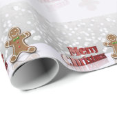 Merry kerst Gingerbrood Man Cadeaupapier (Rol Hoek)