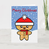 Merry kerst Gingerbrood Man Feestdagen Kaart (Voorkant)