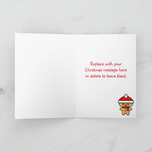 Merry kerst Gingerbrood Man Feestdagen Kaart (Binnen)