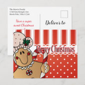 Merry kerst Gingerbrood Man Feestdagenkaart (Voorkant / Achterkant)