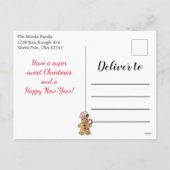 Merry kerst Gingerbrood Man Feestdagenkaart (Achterkant)