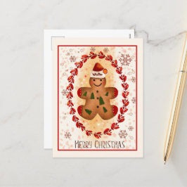 Merry kerst Gingerbrood Man Feestdagenkaart
