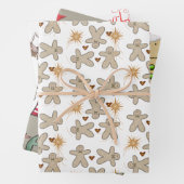 Merry kerst Gingerbrood Man Inpakpapier Vel (In situ)