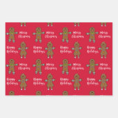 Merry kerst Gingerbrood Man  Inpakpapier Vel (Voorkant)