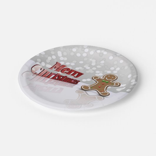 Merry kerst Gingerbrood Man Papieren Bordje (Gekanteld)