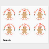 Merry kerst Gingerbrood Man Ronde Sticker (Vel)