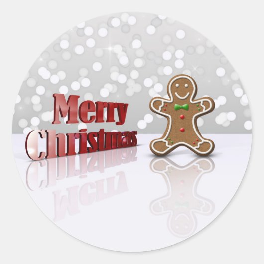 Merry kerst Gingerbrood Man Ronde Sticker (Voorkant)