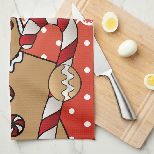 Merry kerst Gingerbrood Man Theedoek (Quarter Fold)