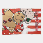 Merry kerst Gingerbrood Man Theedoek (Horizontaal)