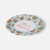 Merry kerst Gingerbrood Patroon Papieren Bordje (Gekanteld)