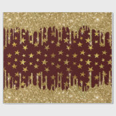 Merry kerst - glitter star cadeaupapier (Vlak)