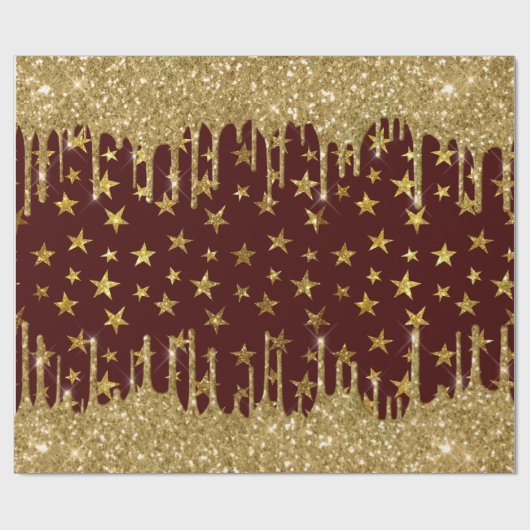 Merry kerst - glitter star cadeaupapier (Vlak)