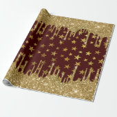 Merry kerst - glitter star cadeaupapier (Uitgerold)