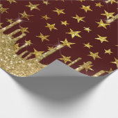 Merry kerst - glitter star cadeaupapier (Hoek)
