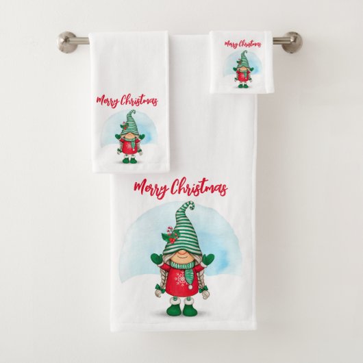 Merry kerst gnome bad handdoek (Insitu)