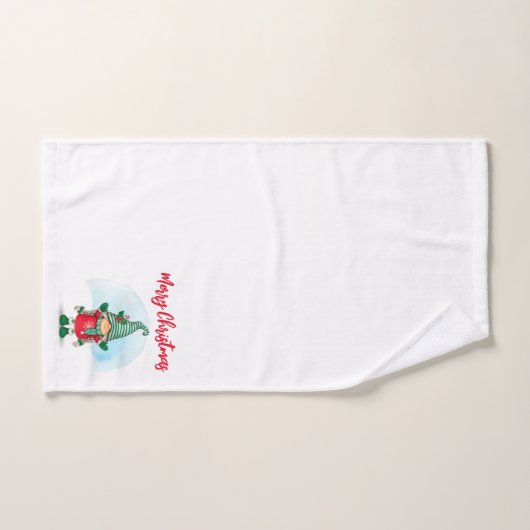 Merry kerst gnome bad handdoek (Handdoek)