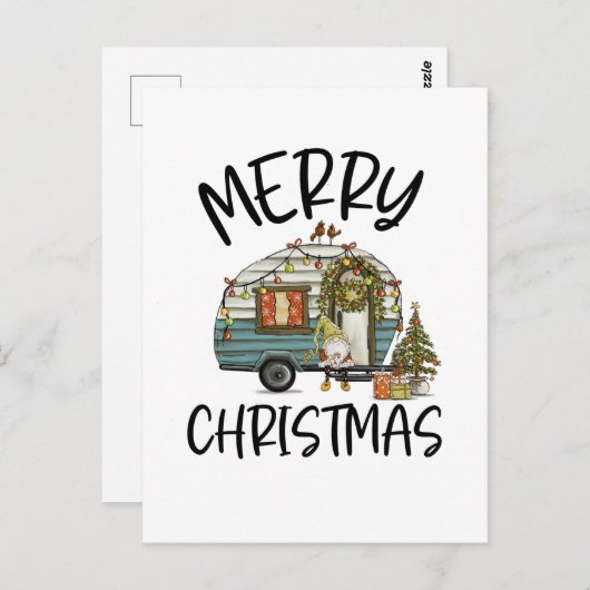 Merry kerst gnome briefkaart (Voorkant / Achterkant)