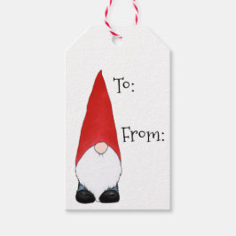 Merry kerst gnome cadeaulabel