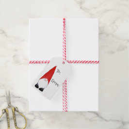 Merry kerst gnome cadeaulabel