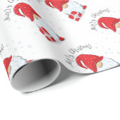 Merry kerst gnome cadeaupapier (Rol Hoek)