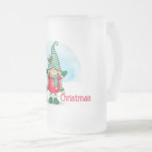 Merry kerst gnome matglas bierpul (Voorkant rechts)