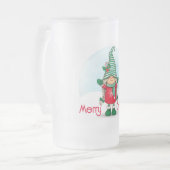 Merry kerst gnome matglas bierpul (Voorkant links)